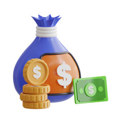 Poster - Money Bag 3d Illustratio