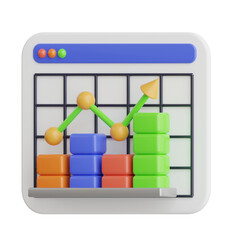 Aufkleber - bar chart 3d illustration