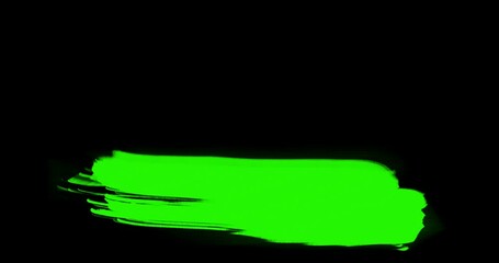 Wall Mural - abstract paint brush stroke shape white ink splattering flowing and washing on chroma key green scre