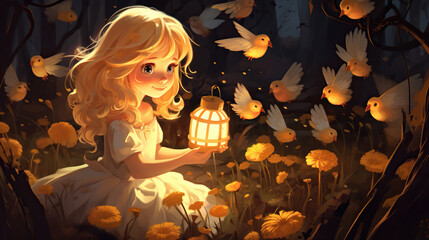 Wall Mural - fairy tale girl character