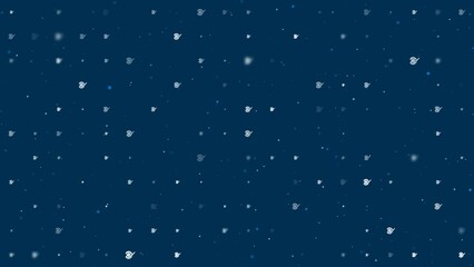 Poster - Template animation of evenly spaced palette symbols of different sizes and opacity. Animation of transparency and size. Seamless looped 4k animation on dark blue background with stars