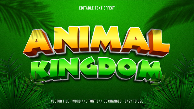 Animal editable text effect