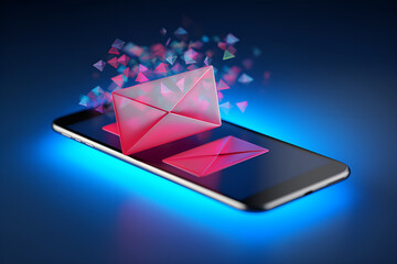 Wall Mural - phone with email icon