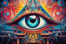 Colorful All-seeing Eye. Generative AI