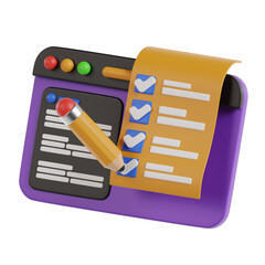 Poster - Check List 3d Illustration 