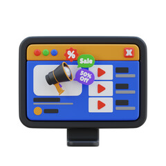 Poster - Online Marketing 3d Illustration