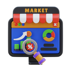 Poster - Market Analysis 3d Illustration