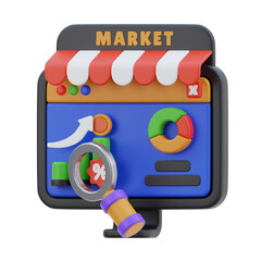 Poster - Market Analysis 3d Illustration