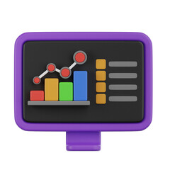 Aufkleber - bar chart 3d illustration