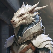 A White Dragonborna White Dragonborn.Generative AI
