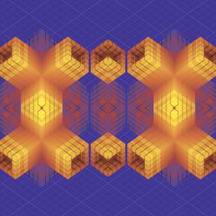 Poster - Fancy symmetrical geometric background. 3d rendering digital illustration