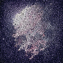 Poster - Beautiful background of multicolored spherical particles. 3d rendering digital illustration