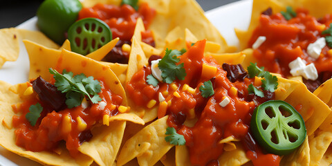 Canvas Print - nachos with vegetables