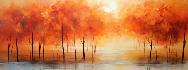 Canvas Print - Crisp air dances with vibrant hues, painting landscapes in fiery glory.