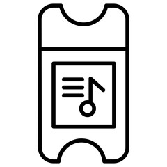 Canvas Print - Outline Music Ticket icon