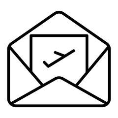 Canvas Print - Outline Flight booking email icon