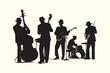 Musicians Silhouette characters vector illustration