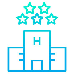 Sticker - Outline gradient Hotel Five star icon