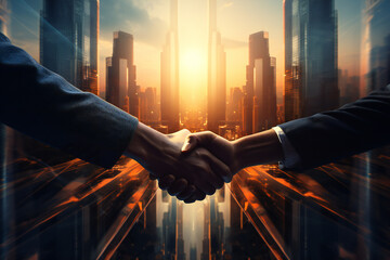 Close up handshake of two business mans