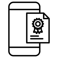 Sticker - Outline Mobile Certificate icon