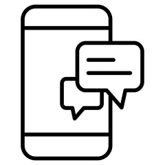 Sticker - Outline Mobile Chat icon