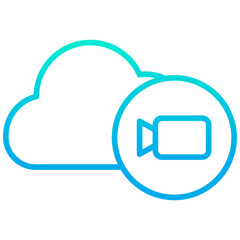 Sticker - Outline gradient Multimedia Cloud icon