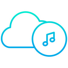 Canvas Print - Outline gradient Music Cloud icon