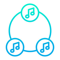 Poster - Outline gradient Music Connection icon