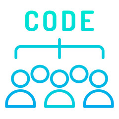 Outline gradient Developers Code icon