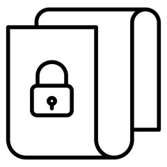 Wall Mural - Outline Page Lock icon