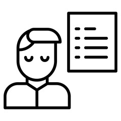 Sticker - Outline User Skills resume icon