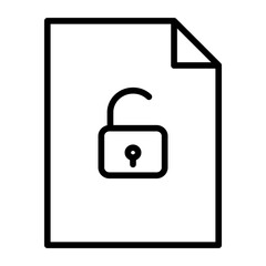 Sticker - Outline Document Unlock icon