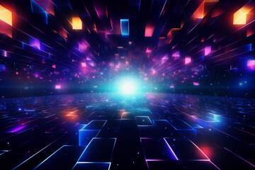 Wall Mural - space and glowing nebula background. ai generated.