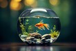 Goldfish in the aquarium Generative Ai
