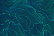 © Tetiana Komarytska - Vector abstract line art wavy flowing dynamic gradients isolated on blue background in luxury, wave, ocean concept.