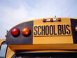 Front view of a yellow school bus