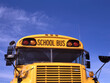Front view of a yellow school bus