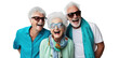 © Аrtranq - group of three happy old people, png file of isolated cutout object on transparent background.