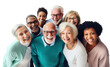 © Аrtranq - diversified group of happy old people, png file of isolated cutout object on transparent background.