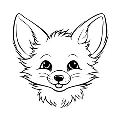 Wall Mural - Portrait of a fox. A cute little fox cub. Vector illustration