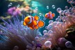 Underwater Harmony: Clownfish in the Coral Reef.