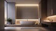 a minimalist bathroom with recessed lighting, illustrating the elegance of simplicity in lighting design