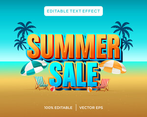 Poster - summer sale 3d text effect template