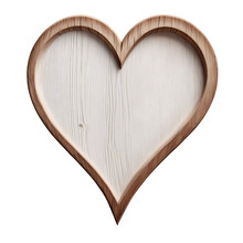 Tray Style Wooden Heart Isolated On White Background