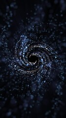 Wall Mural - Vertical video - outer Space sci-fi background. blue spiral galaxy stars and particles. Looping, HD motion background animation.	
