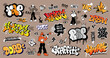 © TOPFORM - graffiti rap music street style multicolored isolated vector design element set