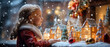 © Impressionstock - little girl looking at some christmas decorations in the window of a shop in winter snow