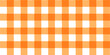 Hand drawn irregular orange and white vector check seamless pattern, wavy plaid, gingham design for autumn and Thanksgiving background 
