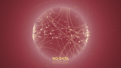 Poster - Big data visualization. Futuristic infographic. Information aesthetic design. Visual data complexity. Complex data threads graphic visualization. Abstract data graph.
