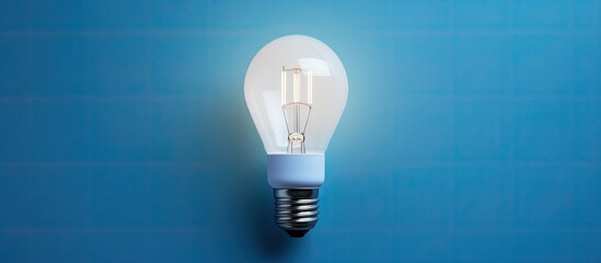 Poster - smart display device with blue gradient background mounted on wall with long shadow in smart home il